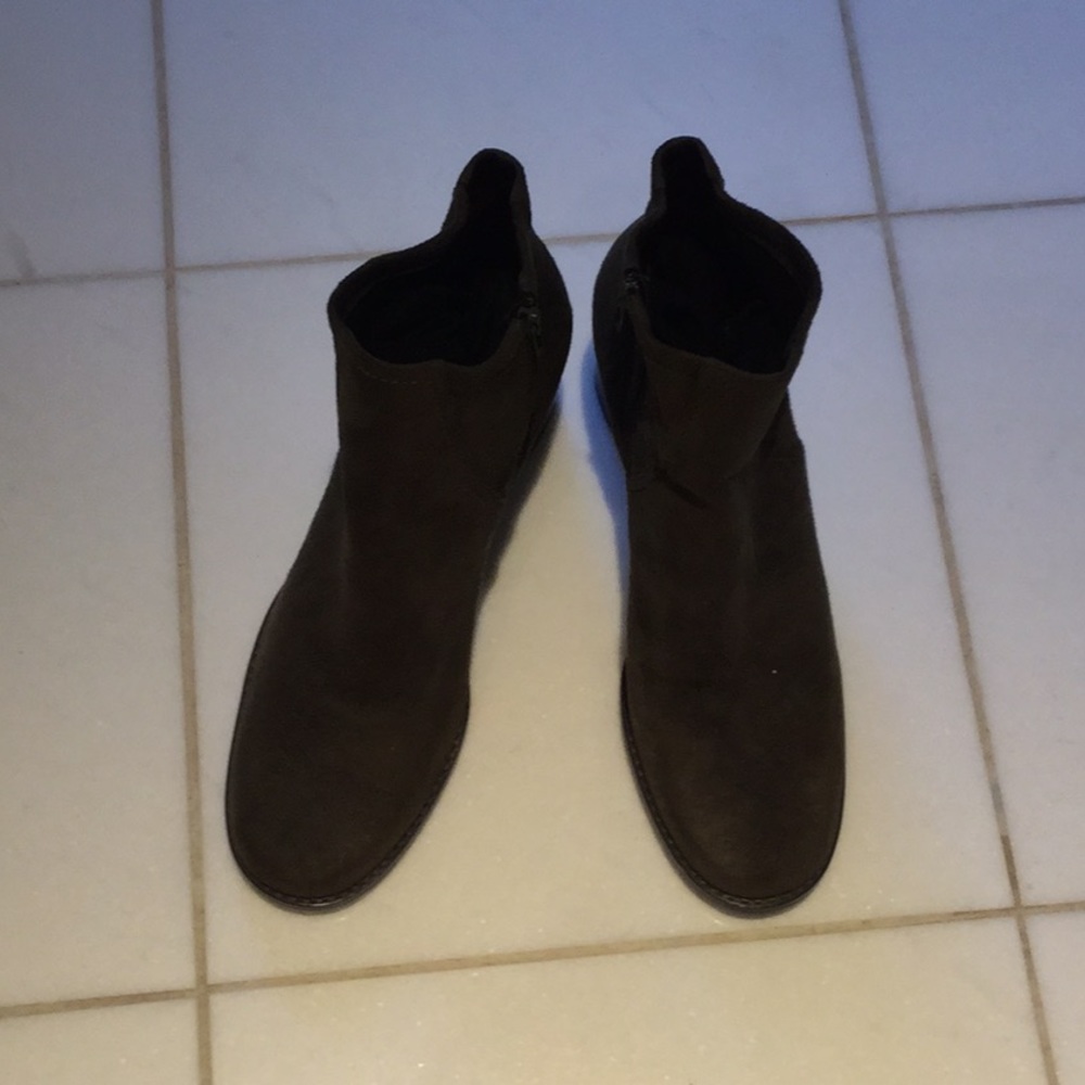 Franco Sarto olive suede boots.